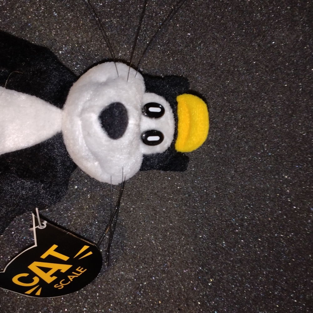 Vintage CAT Scale Beanie Black Kitty Cat Plush Toy - Trucking Collectible!